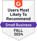 users most likely to recommend small business fall 2024