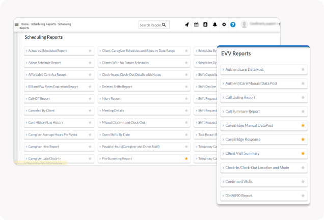Scheduling & EVV reports - CareSmartz360
